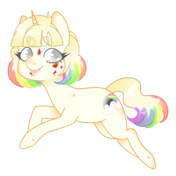 Size: 3000x3000 | Tagged: safe, imported from derpibooru, oc, oc only, pony, unicorn, :p, adostume, blood, mlem, rainbow, rainbow hair, silly, simple background, solo, tongue out, transparent background