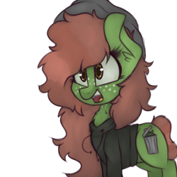 Size: 3000x3000 | Tagged: safe, artist:claudearts, imported from derpibooru, oc, oc only, oc:garbie, pony, beanie, clothes, freckles, hat, hoodie, simple background, solo, transparent background