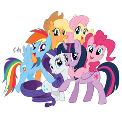 Size: 3000x3000 | Tagged: safe, artist:sigmath-bits, imported from derpibooru, applejack, fluttershy, pinkie pie, rainbow dash, rarity, twilight sparkle, alicorn, atg 2018, female, happy, hug, mane six, newbie artist training grounds, simple background, smiling, transparent background, twilight sparkle (alicorn)