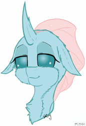 Size: 741x1079 | Tagged: safe, artist:flynnmlp, artist:shinycyan, imported from derpibooru, ocellus, changedling, changeling, bust, collaboration, female, lidded eyes, portrait, signature, simple background, solo, transparent background