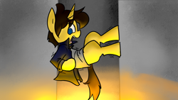 Size: 2732x1536 | Tagged: safe, artist:spheedc, imported from derpibooru, oc, oc only, oc:dream chaser, pony, unicorn, atg 2018, clothes, danger, digital art, impending doom, male, newbie artist training grounds, scared, solo, stallion, trapped