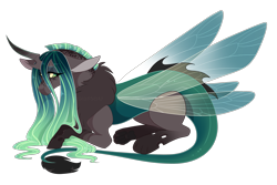 Size: 3200x2134 | Tagged: safe, artist:gigason, imported from derpibooru, oc, oc only, hybrid, female, interspecies offspring, offspring, parent:discord, parent:queen chrysalis, parents:discolis, simple background, solo, transparent background