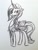 Size: 3024x4032 | Tagged: safe, artist:smirk, imported from derpibooru, sassy saddles, pony, female, monochrome, solo, traditional art