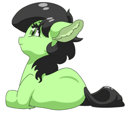 Size: 1315x1200 | Tagged: safe, artist:lockhe4rt, imported from derpibooru, oc, oc:filly anon, ear fluff, female, filly, lying down, smiling