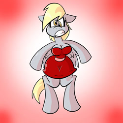 Size: 576x576 | Tagged: safe, artist:pembroke, imported from derpibooru, derpy hooves, anthro, unguligrade anthro, arm hooves, bipedal, breasts, cleavage, clothes, dress