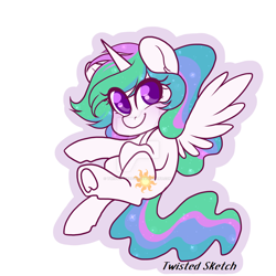 Size: 1024x1024 | Tagged: safe, artist:twisted-sketch, imported from derpibooru, princess celestia, pony, deviantart watermark, female, solo, watermark