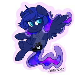 Size: 1024x1024 | Tagged: safe, artist:twisted-sketch, imported from derpibooru, princess luna, alicorn, pony, deviantart watermark, female, mare, solo, watermark