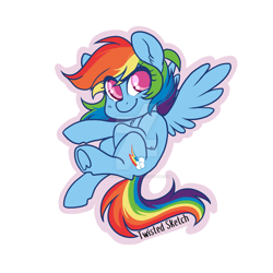 Size: 1024x1024 | Tagged: safe, artist:twisted-sketch, imported from derpibooru, rainbow dash, pegasus, pony, deviantart watermark, female, mare, solo, watermark