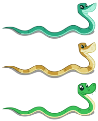 Size: 4108x5085 | Tagged: safe, artist:andoanimalia, imported from derpibooru, rupert, reptile, snake, absurd resolution, animal, danger noodle, simple background, snek, transparent background, trio, vector