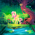 Size: 1200x1200 | Tagged: safe, artist:greyredroy, imported from derpibooru, fluttershy, pegasus, pony, digital art, female, forest, grass, happy, lilypad, looking sideways, mare, mushroom, one hoof raised, open mouth, raised hoof, smiling, solo, tree, water