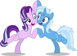 Size: 13630x9911 | Tagged: safe, artist:famousmari5, imported from derpibooru, starlight glimmer, trixie, pony, unicorn, road to friendship, absurd resolution, female, mare, messy mane, simple background, transparent background, vector