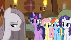 Size: 1920x1080 | Tagged: safe, imported from derpibooru, screencap, fluttershy, pinkie pie, rainbow dash, rarity, twilight sparkle, alicorn, pony, yak, yakity-sax, pinkamena diane pie, twilight sparkle (alicorn), unnamed character, unnamed yak