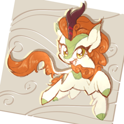 Size: 600x600 | Tagged: safe, artist:thegreatrouge, imported from derpibooru, autumn blaze, kirin, sounds of silence, female, smiling, solo