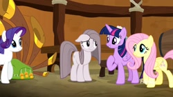 Size: 1920x1080 | Tagged: safe, imported from derpibooru, screencap, fluttershy, pinkie pie, rarity, twilight sparkle, alicorn, pony, yakity-sax, :s, pinkamena diane pie, twilight sparkle (alicorn), wavy mouth, yovidaphone