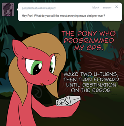 Size: 800x813 | Tagged: safe, artist:loceri, imported from derpibooru, oc, oc only, oc:pun, earth pony, pony, ask pun, ask, female, mare, solo