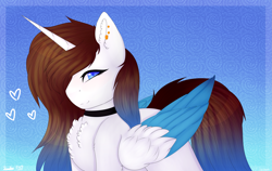 Size: 4107x2598 | Tagged: safe, artist:doux-ameri, imported from derpibooru, oc, oc only, oc:miuky, alicorn, pony, female, mare, solo, two toned wings