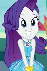 Size: 720x1080 | Tagged: safe, imported from derpibooru, screencap, rarity, equestria girls, equestria girls series, rollercoaster of friendship, cropped, cute, female, geode of shielding, raribetes, smiling, solo