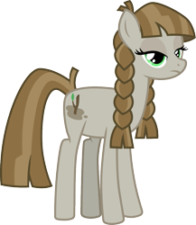 Size: 867x1000 | Tagged: safe, artist:cloudy glow, artist:cloudyglow, imported from derpibooru, mudbriar, earth pony, pony, braid, female, mare, mudbramble, rule 63, simple background, solo, transparent background