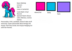 Size: 662x472 | Tagged: safe, imported from derpibooru, oc, oc:neon melody, pony, pony town, neon melody, original character do not steal, reference sheet