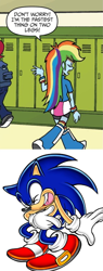 Size: 294x771 | Tagged: safe, imported from derpibooru, rainbow dash, equestria girls, spoiler:comic, crossover, sonic the hedgehog, sonic the hedgehog (series), truth