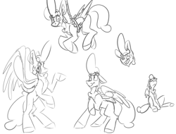 Size: 1280x974 | Tagged: safe, artist:omegapex, imported from derpibooru, oc, oc only, oc:omega, pegasus, pony, big hair, doodles, silly, sketch, sketch dump