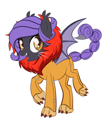 Size: 700x800 | Tagged: safe, artist:jeshh, imported from derpibooru, oc, oc:misty night, oc:misty nights, bat pony, manticore, pony, animal costume, canterlot avenue, clothes, costume, female, mare, nightmare night, nightmare night costume, simple background, solo, transparent background