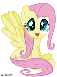 Size: 2952x4000 | Tagged: safe, artist:dzejpi, imported from derpibooru, part of a set, fluttershy, pony, female, paper eyes, signature, simple background, sitting, solo, transparent background, vector