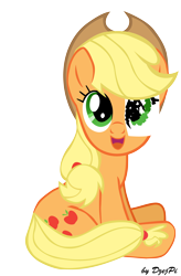 Size: 2952x4500 | Tagged: safe, artist:dzejpi, imported from derpibooru, part of a set, applejack, pony, female, paper eyes, signature, simple background, sitting, solo, transparent background, vector