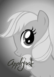 Size: 5000x7100 | Tagged: safe, artist:dzejpi, imported from derpibooru, applejack, pony, absurd resolution, autograph, black and white, bust, female, grayscale, monochrome, photo, portrait, poster, solo, vector