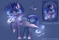 Size: 2934x2000 | Tagged: safe, artist:shimayaeiko, imported from derpibooru, princess luna, alicorn, pony, female, mare, raised hoof, solo