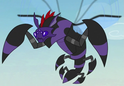 Size: 645x450 | Tagged: safe, imported from derpibooru, screencap, pharynx, to change a changeling, changeling mega evolution, cropped, flying, solo