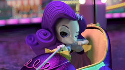 Size: 1280x720 | Tagged: safe, imported from derpibooru, screencap, rarity, equestria girls, doll, equestria girls minis, female, fun at the theme park, irl, photo, selfie stick, toy