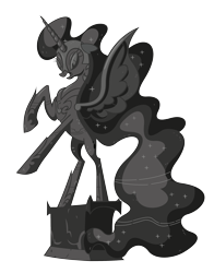 Size: 2139x2722 | Tagged: safe, artist:breadking, imported from derpibooru, nightmare moon, pony, female, simple background, solo, statue, transparent background, vector