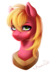 Size: 909x1232 | Tagged: safe, artist:bastet-catmew, imported from derpibooru, big macintosh, pony, bust, male, portrait, simple background, solo, white background