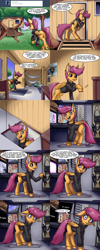 Size: 2000x5000 | Tagged: safe, artist:aphexangel, imported from derpibooru, princess celestia, scootaloo, star swirl the bearded, pegasus, pony, ask stalkerloo, 2018, ask, camera, canterlot, clothes, comic, faic, female, solo, stalkerloo, sweater, tumblr