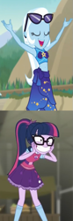 Size: 279x840 | Tagged: safe, edit, imported from derpibooru, screencap, sci-twi, trixie, twilight sparkle, equestria girls, equestria girls series, forgotten friendship, movie magic, spoiler:eqg specials, clothes, eyes closed, female, lesbian, sarong, sci-twixie, shipping, shipping domino, swimsuit, twixie