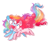 Size: 1024x890 | Tagged: safe, artist:pinkablue, imported from derpibooru, pinkie pie, rainbow dash, earth pony, pegasus, pony, blushing, female, lesbian, lightly watermarked, looking at each other, mare, pinkiedash, shipping, simple background, watermark, white background