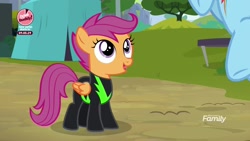Size: 1920x1080 | Tagged: safe, imported from derpibooru, screencap, rainbow dash, scootaloo, pegasus, pony, the washouts (episode), clothes, cute, cutealoo, female, filly, foal, solo focus, uniform, washouts uniform