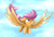 Size: 1024x689 | Tagged: safe, artist:enviaart, artist:envygirl95, imported from derpibooru, scootaloo, pegasus, pony, cloud, ear fluff, female, floppy ears, flying, large wings, mare, older, scootaloo can fly, smiling, solo, wings