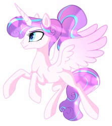 Size: 910x1024 | Tagged: safe, artist:tea, imported from derpibooru, princess flurry heart, alicorn, pony, female, older, older flurry heart, simple background, solo, white background