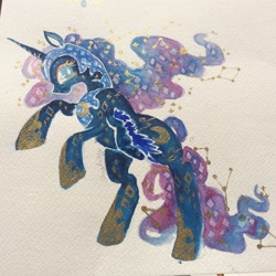 Size: 1936x1936 | Tagged: safe, artist:analioth, imported from derpibooru, nightmare moon, alicorn, pony, female, mare, solo, traditional art