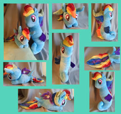 Size: 500x469 | Tagged: safe, artist:emilou1985, imported from derpibooru, rainbow dash, seapony (g4), duo, female, irl, photo, plushie, seaponidox, seaponified, seapony rainbow dash, self ponidox, species swap