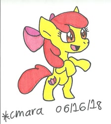 Size: 628x700 | Tagged: safe, artist:cmara, imported from derpibooru, apple bloom, pony, cutie mark, female, solo, the cmc's cutie marks, traditional art
