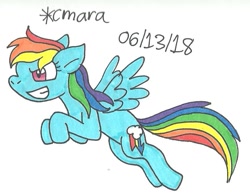 Size: 865x678 | Tagged: safe, artist:cmara, imported from derpibooru, rainbow dash, pony, female, solo, traditional art