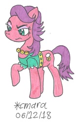 Size: 584x943 | Tagged: safe, artist:cmara, imported from derpibooru, spoiled rich, pony, female, solo, traditional art