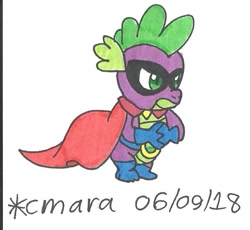 Size: 683x629 | Tagged: safe, artist:cmara, imported from derpibooru, humdrum, spike, power ponies (episode), male, power ponies, solo, traditional art