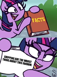 Size: 760x1015 | Tagged: safe, artist:quarium edits, imported from derpibooru, twilight sparkle, alicorn, drama, drama bait, engrish, exploitable meme, grammar error, meme, op is a duck, op is trying to start shit, op is trying to start shit so badly that it's kinda funny, op is trying too hard, shipping, they took the bait, twilight sparkle (alicorn), twilight's fact book