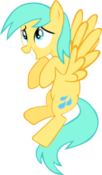 Size: 4098x7001 | Tagged: safe, artist:mowza2k2, imported from derpibooru, sunshower raindrops, pegasus, pony, feeling pinkie keen, absurd resolution, background pony, female, flying, mare, sheepish grin, simple background, solo, transparent background, vector