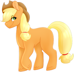 Size: 1010x984 | Tagged: safe, artist:xcaramelcookiex, imported from derpibooru, applejack, earth pony, pony, applejack's hat, cowboy hat, female, hat, mare, missing cutie mark, raised hoof, sidemouth, simple background, smiling, solo, transparent background