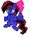 Size: 45x55 | Tagged: safe, artist:lucill-dreamcatcher, imported from derpibooru, oc, oc only, oc:skitzy, pegasus, pony, animated, blinking, clapping, emotes, female, gif, icon, mare, pixel art, ribbon, simple background, solo, transparent background